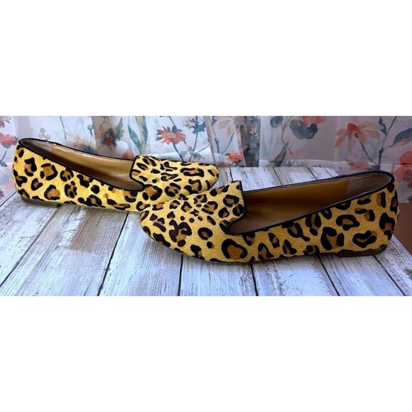 J Crew Leopard Print Calf Hair Loafers Flats Women's Shoes Size 8.5M - Picture 7 of 10